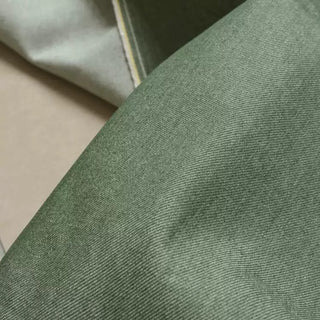 Yardblox Exclusive Made in Turkey ORTA Solid Green Non-Stretch Raw / Untreated Cotton Bull Denim Twill DS18549