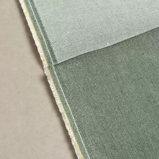 Yardblox Exclusive Made in Turkey ORTA Solid Green Non-Stretch Raw / Untreated Cotton Bull Denim Twill DS18549