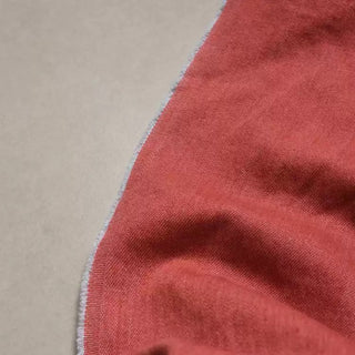 Yardblox Exclusive Japanese Luxury Designer Solid Red Non-Stretch Washed Cotton Bull Denim Twill DS18550