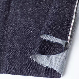 Made in Japan Okayama Solid Blue Non-Stretch Raw / Untreated Cotton Hemp Blended 14oz Neppy Selvedge Denim Twill DS18606