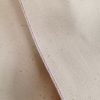 Made in Japan Okayama Solid Off-White Non-Stretch Raw / Untreated Pima Cotton 13oz Neppy Selvedge Denim Twill DS18610