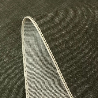 Made in Japan Okayama Solid Green Non-Stretch Raw / Untreated Pima Cotton 14oz Selvedge Denim Twill DS18612