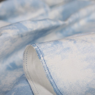 Korean Designer Tie Dye Blue Non-Stretch Cotton Denim Twill DS18618