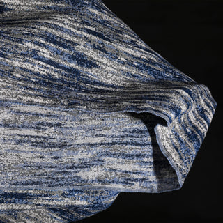 Korean Designer Abstract Blue Non-Stretch Washed Cotton Jacquard Denim Twill DS18619