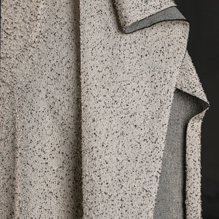 Japanese Designer Solid Gray Non-Stretch Textured Cotton Jacquard Denim Twill DS18620