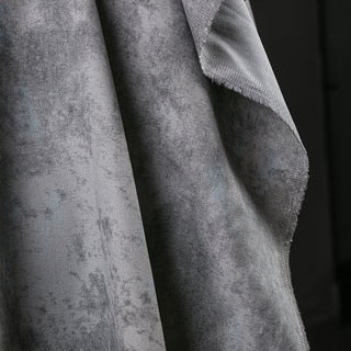 Japanese Designer Abstract Gray Non-Stretch Cotton Denim Twill DS18621