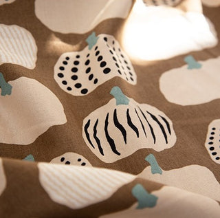 Yardblox Exclusive Made in Japan KOBAYASHI Fruits and Vegetables Brown Non-Stretch Softened Cotton Oxford Canvas DS20501