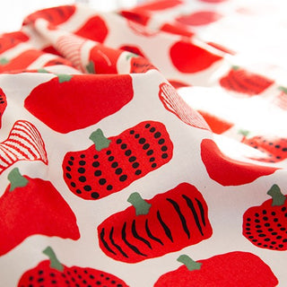 Yardblox Exclusive Made in Japan KOBAYASHI Fruits and Vegetables Red Non-Stretch Softened Cotton Oxford Canvas DS20502