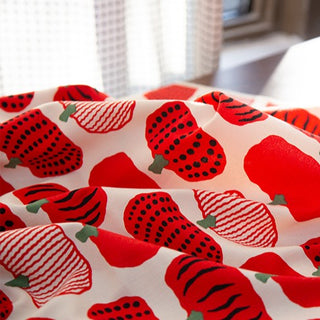 Yardblox Exclusive Made in Japan KOBAYASHI Fruits and Vegetables Red Non-Stretch Softened Cotton Oxford Canvas DS20502