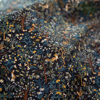 Made in Japan HOKKOH Botanical Black Non-Stretch Cotton Pinwale Corduroy DS20504