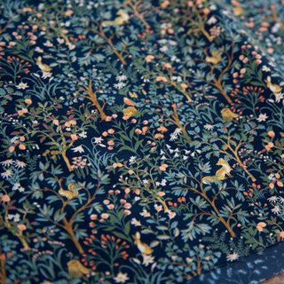 Made in Japan HOKKOH Botanical Blue Non-Stretch Cotton Pinwale Corduroy DS20505