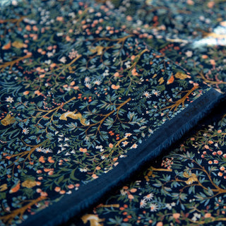 Made in Japan HOKKOH Botanical Blue Non-Stretch Cotton Pinwale Corduroy DS20505