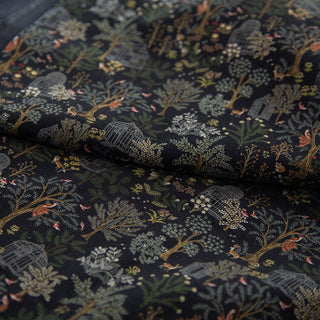 Made in Japan HOKKOH Botanical Black Non-Stretch Cotton Pinwale Corduroy DS20506