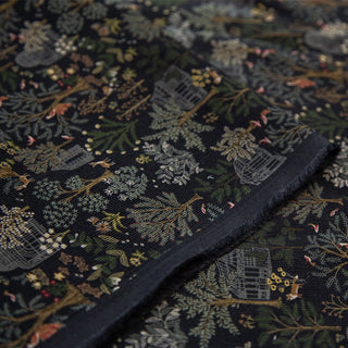 Made in Japan HOKKOH Botanical Black Non-Stretch Cotton Pinwale Corduroy DS20506