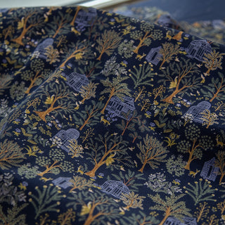 Made in Japan HOKKOH Botanical Blue Non-Stretch Cotton Pinwale Corduroy DS20507