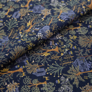 Made in Japan HOKKOH Botanical Blue Non-Stretch Cotton Pinwale Corduroy DS20507