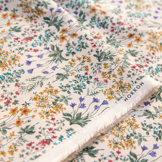 Made in Japan HOKKOH Floral Off-White Non-Stretch Cotton Pinwale Corduroy DS20511