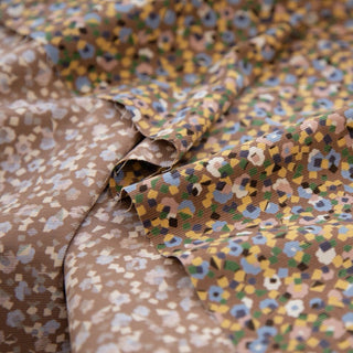 Made in Japan HOKKOH Floral Brown Non-Stretch Cotton Corduroy DS20602