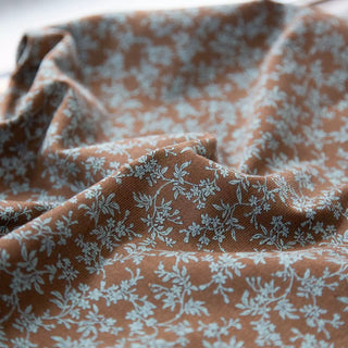 Made in Japan HOKKOH Floral Brown Non-Stretch Cotton Corduroy DS20605