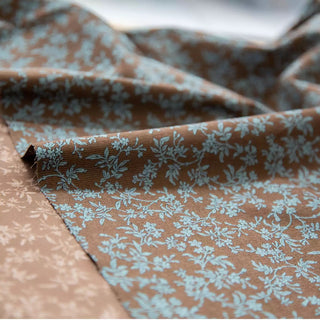 Made in Japan HOKKOH Floral Brown Non-Stretch Cotton Corduroy DS20605