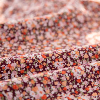 Made in Japan HOKKOH Floral Red Non-Stretch Cotton Corduroy DS20608