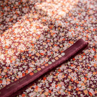 Made in Japan HOKKOH Floral Red Non-Stretch Cotton Corduroy DS20608