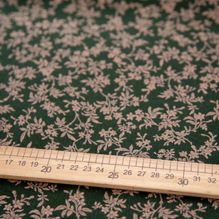 Made in Japan HOKKOH Floral Green Non-Stretch Cotton Corduroy DS20609