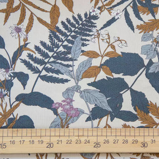 Made in Japan HOKKOH Floral Off-White Non-Stretch Cotton Corduroy DS20610