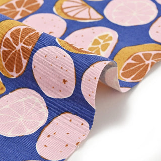 Yardblox Exclusive Made in Japan HOKKOH Fruits and Vegetables Pink Non-Stretch Cotton Oxford Canvas DS21503