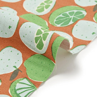 Yardblox Exclusive Made in Japan HOKKOH Fruits and Vegetables Green Non-Stretch Cotton Oxford Canvas DS21504