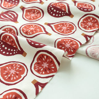 Yardblox Exclusive Made in Japan COSMO Fruits and Vegetables White Non-Stretch Cotton Plain Woven DS21506