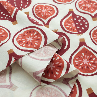 Yardblox Exclusive Made in Japan COSMO Fruits and Vegetables White Non-Stretch Cotton Plain Woven DS21506