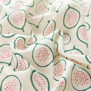 Yardblox Exclusive Made in Korea COTTONVILL Fruits and Vegetables Off-White Non-Stretch Cotton Muslin DS21508