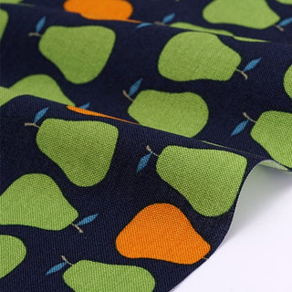 Yardblox Exclusive Made in Japan Sevenberry Fruits and Vegetables Blue Non-Stretch Cotton Plain Woven DS21509