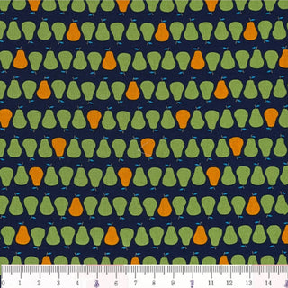 Yardblox Exclusive Made in Japan Sevenberry Fruits and Vegetables Blue Non-Stretch Cotton Plain Woven DS21509