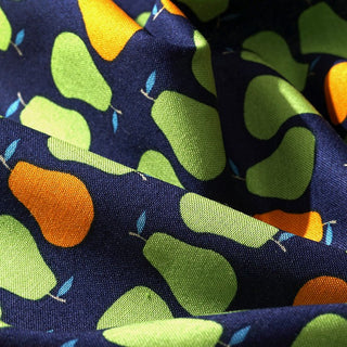 Yardblox Exclusive Made in Japan Sevenberry Fruits and Vegetables Blue Non-Stretch Cotton Plain Woven DS21509