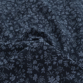 Yardblox Exclusive Made in Japan HOKKOH Floral Blue Non-Stretch Cotton Pinwale Corduroy DS21512