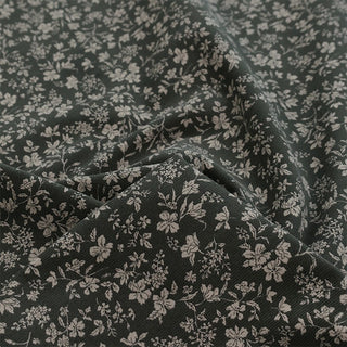 Yardblox Exclusive Made in Japan HOKKOH Floral Gray Non-Stretch Cotton Pinwale Corduroy DS21513
