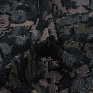 Yardblox Exclusive Made in Japan HOKKOH Floral Blue Non-Stretch Cotton Pinwale Corduroy DS21515