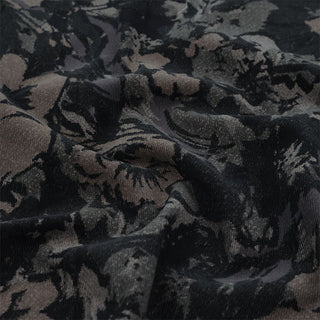 Yardblox Exclusive Made in Japan HOKKOH Floral Black Non-Stretch Cotton Pinwale Corduroy DS21516