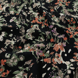 Yardblox Exclusive Made in Japan HOKKOH Floral Black Non-Stretch Cotton Pinwale Corduroy DS21517
