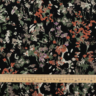 Yardblox Exclusive Made in Japan HOKKOH Floral Black Non-Stretch Cotton Pinwale Corduroy DS21517