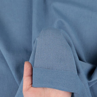 Yardblox Exclusive Japanese Fashion Designer Solid Blue Stretch Cotton Pique DS21518