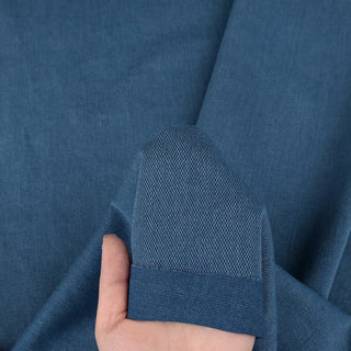 Yardblox Exclusive Japanese Fashion Designer Solid Blue Stretch Cotton Pique DS21518