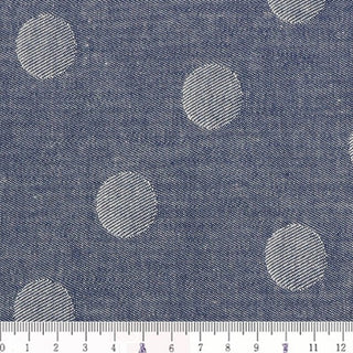 Yardblox Exclusive Made in Japan Komon Koubou Polka Dot Blue Non-Stretch Cotton Denim Twill DS21521