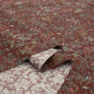 Made in Japan HOKKOH Floral Red Non-Stretch Cotton Pinwale Corduroy DS21526