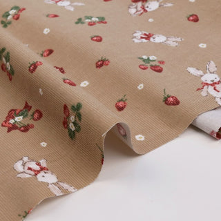 Made in Japan KIYOHARA Conversational Brown Non-Stretch Cotton Pinwale Corduroy DS21528