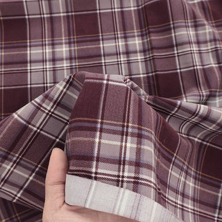 Made in Japan COSMO Plaid Purple Non-Stretch Cotton Pinwale Corduroy DS21530