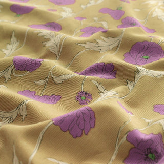 Made in Japan HOKKOH Floral Brown Non-Stretch Cotton Pinwale Corduroy DS21532