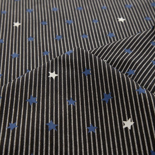 Made in Japan COSMO Stars Black Non-Stretch Cotton Oxford Canvas DS21533